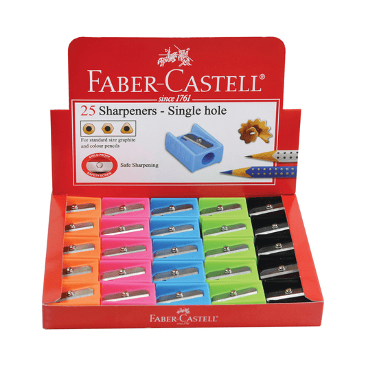 Faber Castell - Single Hole Sharpener, Assorted Colors - Smart Stationery