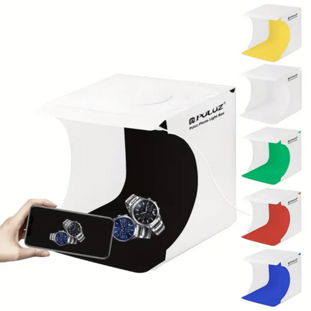 PULUZ Portable Folding Studio Shooting Tent Box Kit With 6 Colors (Black, White, Orange, Red, Yellow, Blue) with 1 LED Light