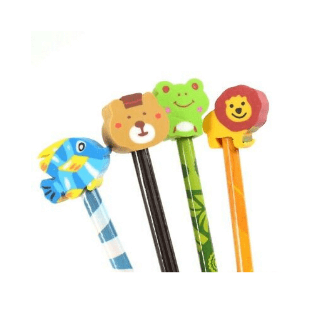 Pencil With Animals Eraser