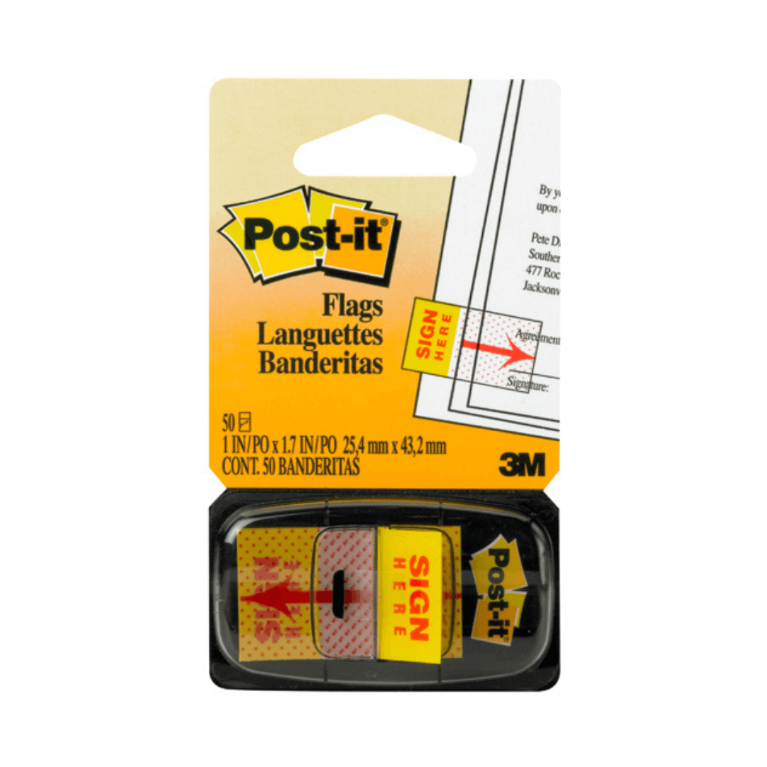 post-it sign here